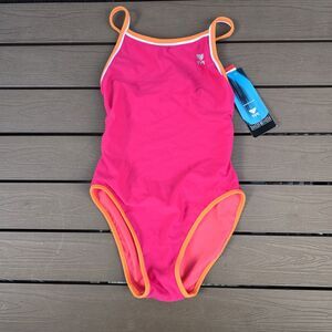 TYR Swimsuit Womens Magenta/Coral Hydra Span Reversible Diamondfit Sz S New